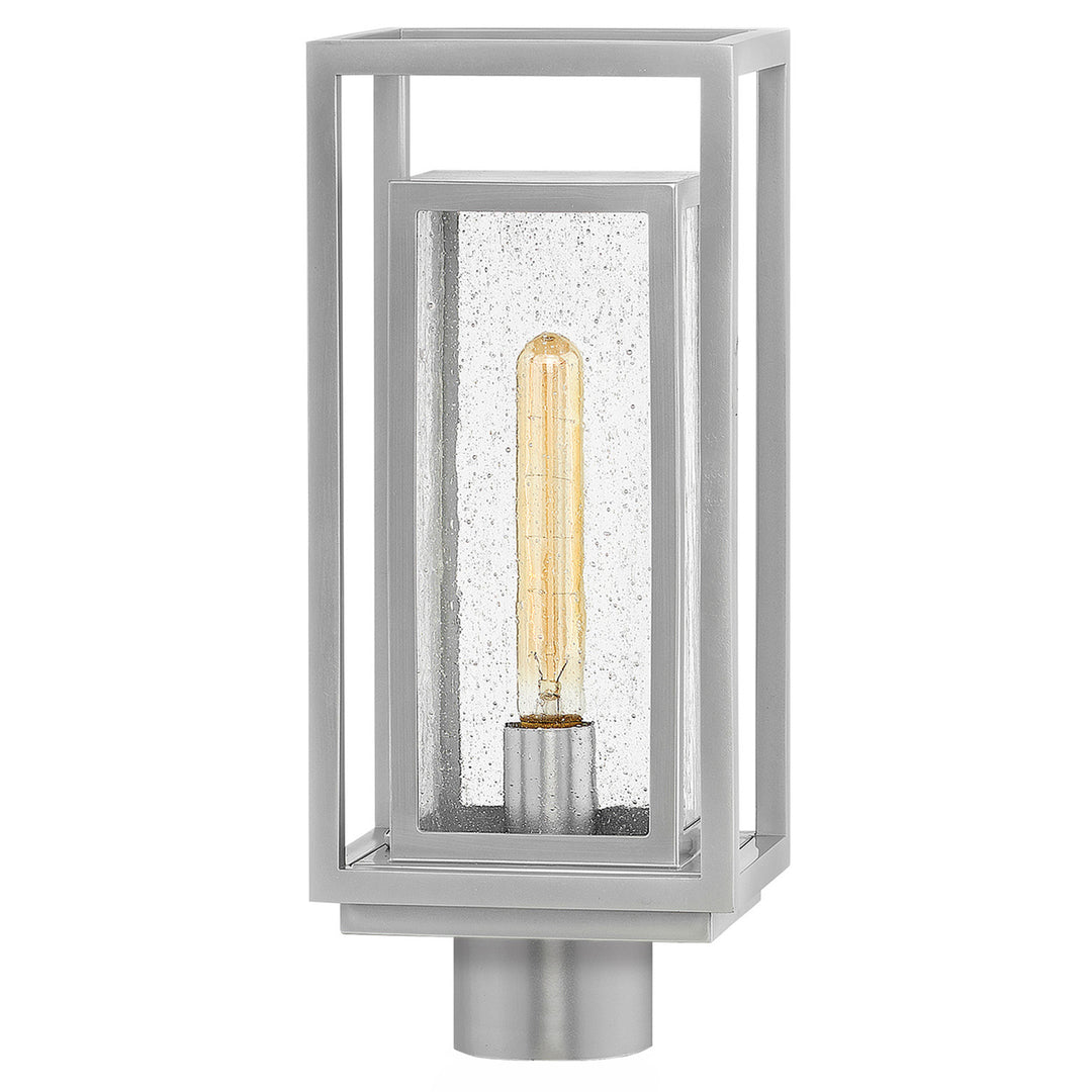 Hinkley Republic Outdoor Post Mount Lantern Medium Post Mount Lantern Satin Nickel 1001SI-LV