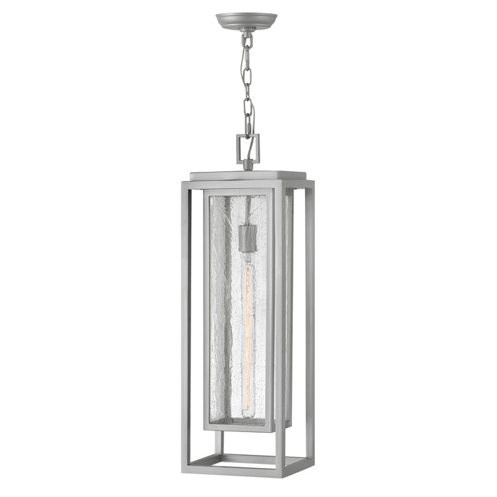 Hinkley Republic Outdoor Hanging Light Large Hanging Lantern Satin Nickel 1006SI
