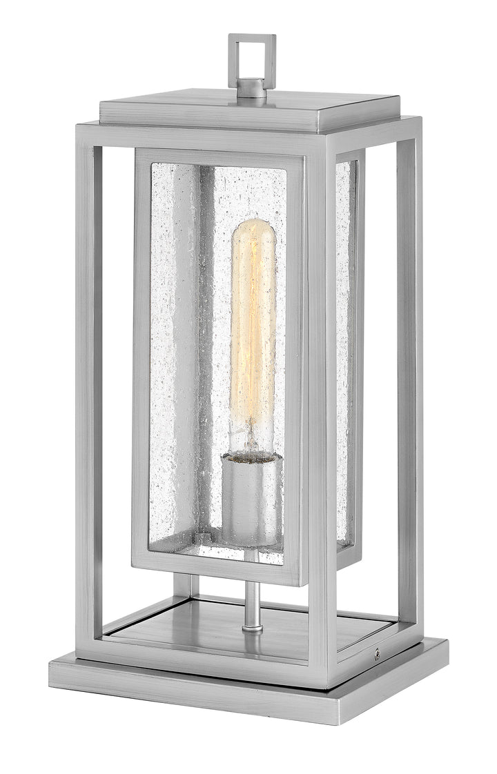 Hinkley Republic Outdoor Pier Mount Lantern Medium Pier Mount Lantern Satin Nickel 1007SI