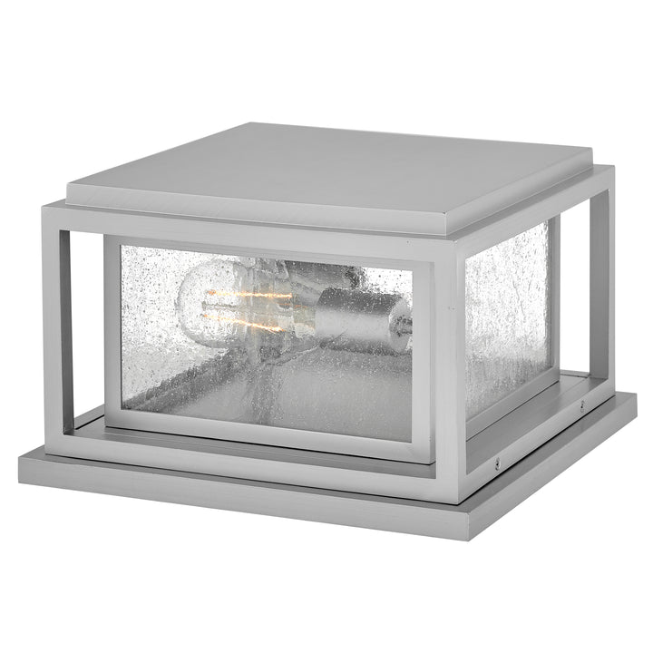 Hinkley Republic Outdoor Pier Mount Lantern Small Pier Mount Lantern Satin Nickel 1008SI-LV