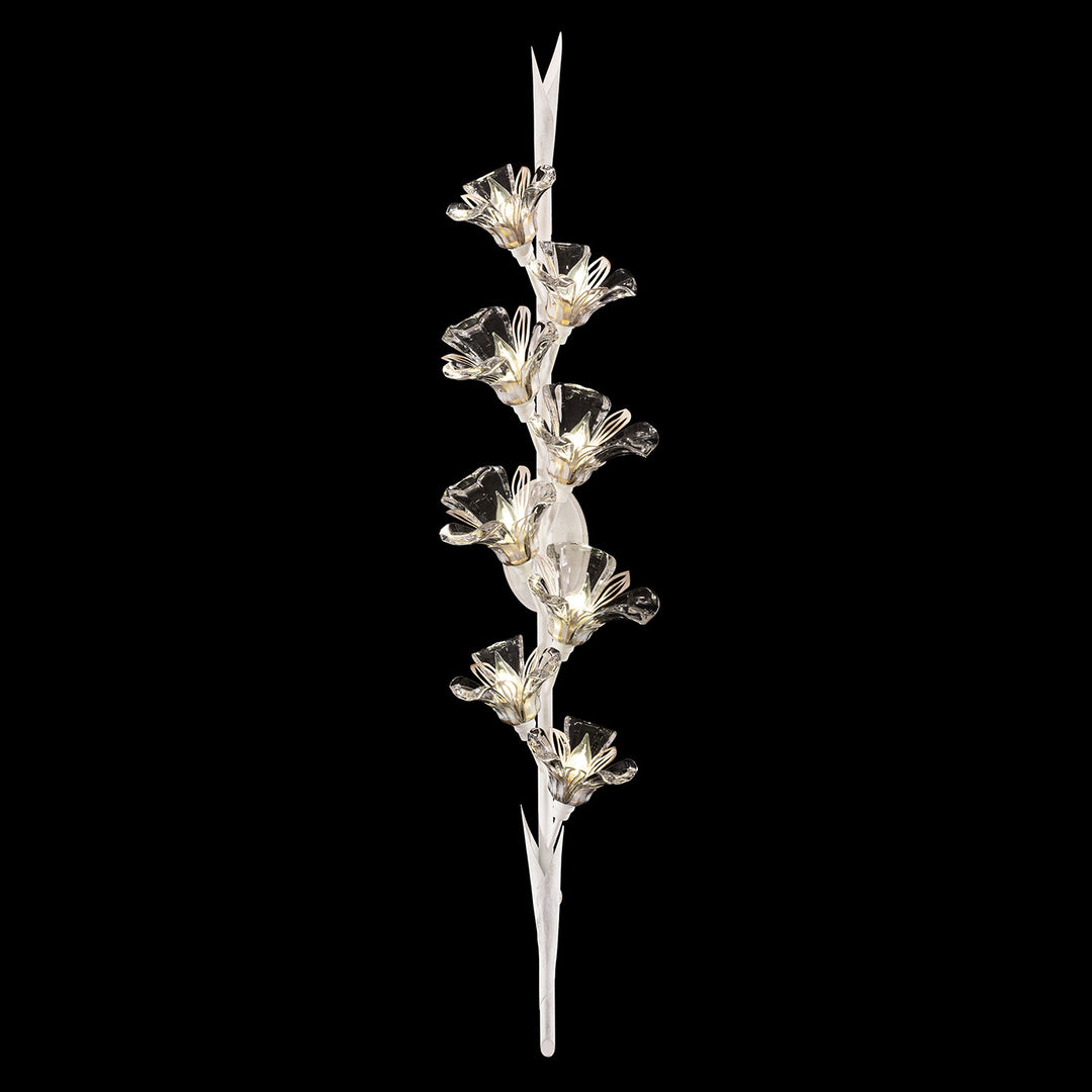 Fine Art Handcrafted Lighting Azu 52.5"H Sconce in Silver Leaf with White and Gold Details (918450-1ST)