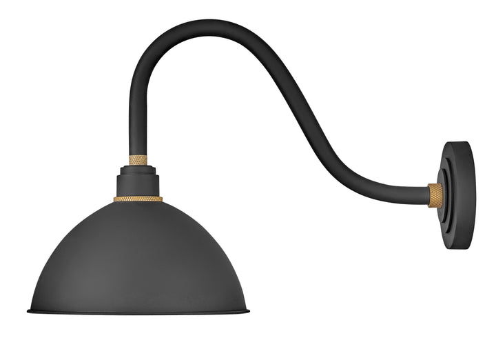 Hinkley Foundry Dome Outdoor Wall Light Medium Wall Mount Barn Light Textured Black 10544TK