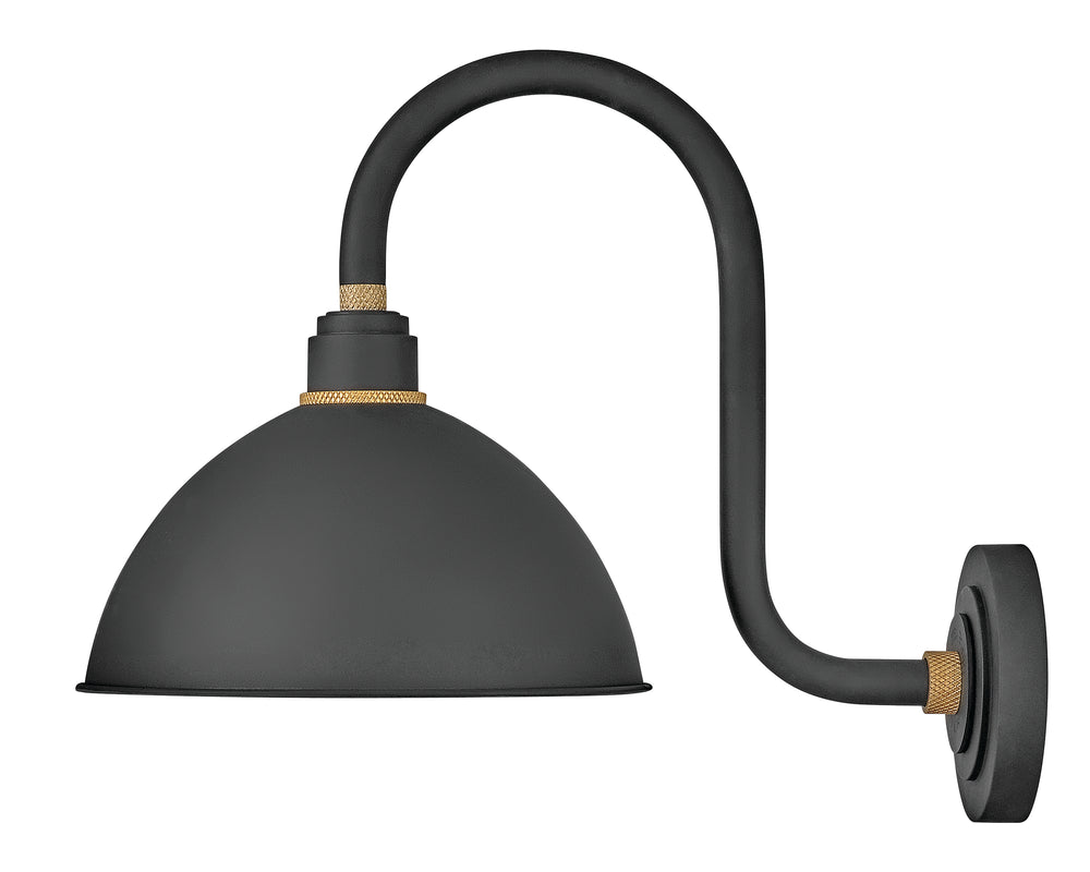 Hinkley Foundry Dome Outdoor Wall Light Medium Wall Mount Barn Light Textured Black 10564TK