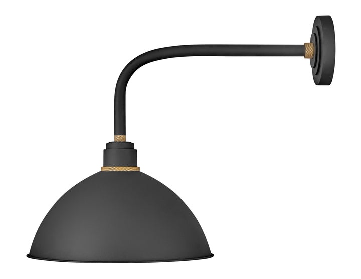 Hinkley Foundry Dome Outdoor Wall Light Large Wall Mount Barn Light Textured Black 10615TK