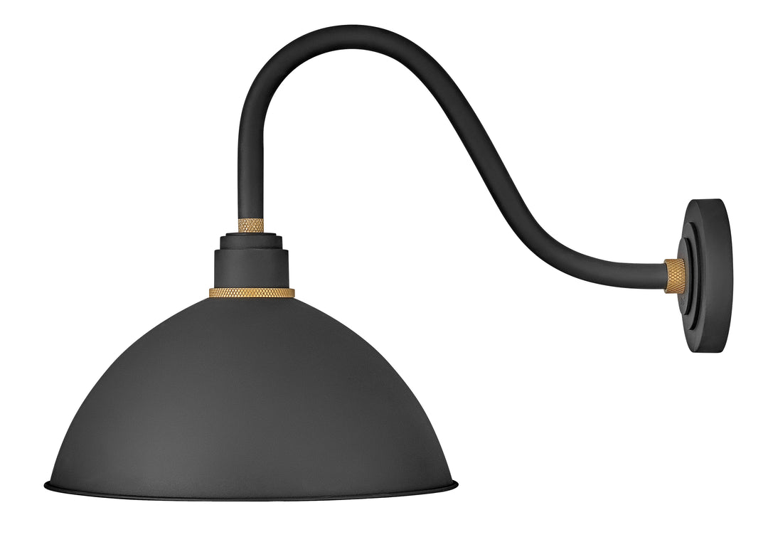 Hinkley Foundry Dome Outdoor Wall Light Large Wall Mount Barn Light Textured Black 10645TK