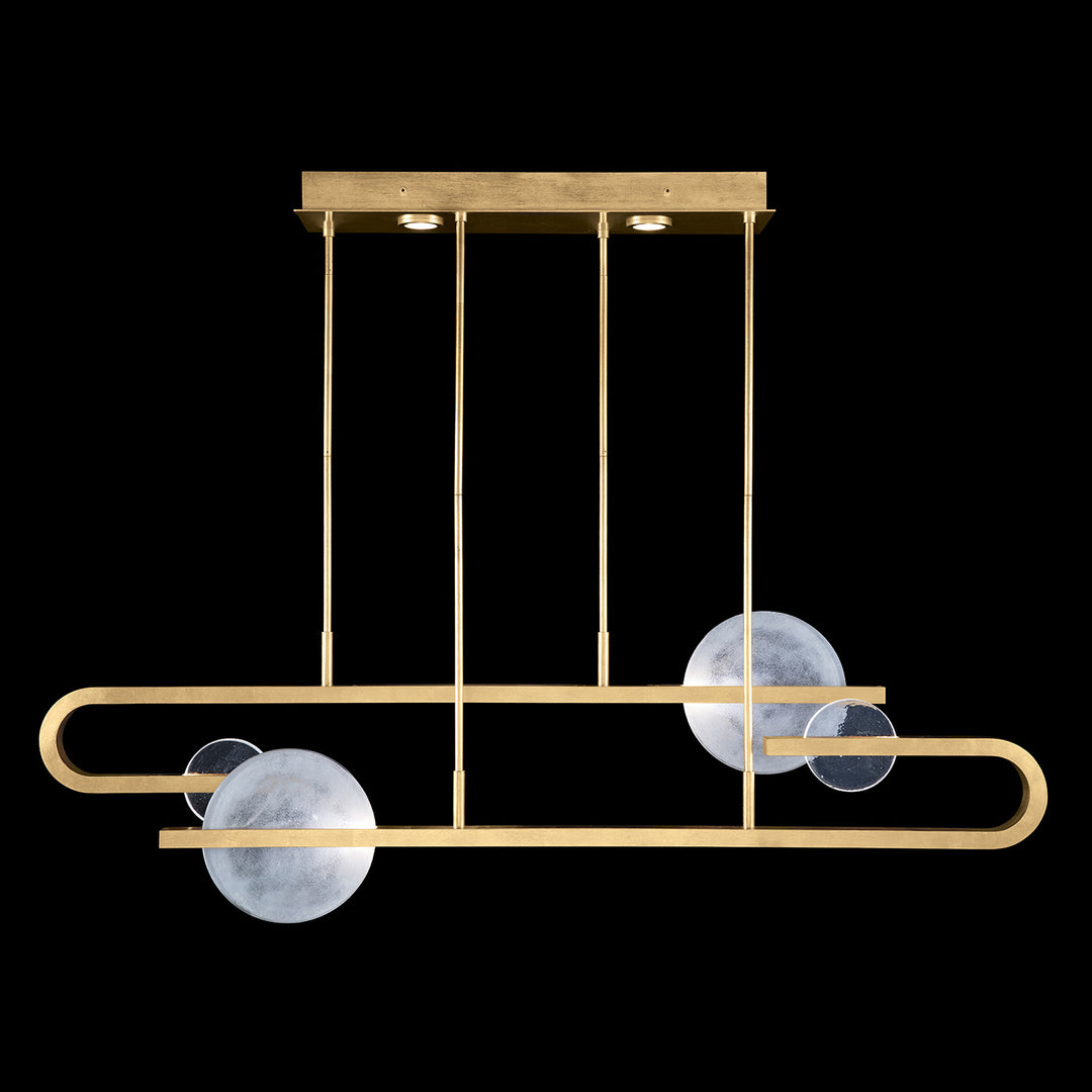 Fine Art Handcrafted Lighting Selene 65"W Pendant in Standard Gold Leaf (922840-3ST)