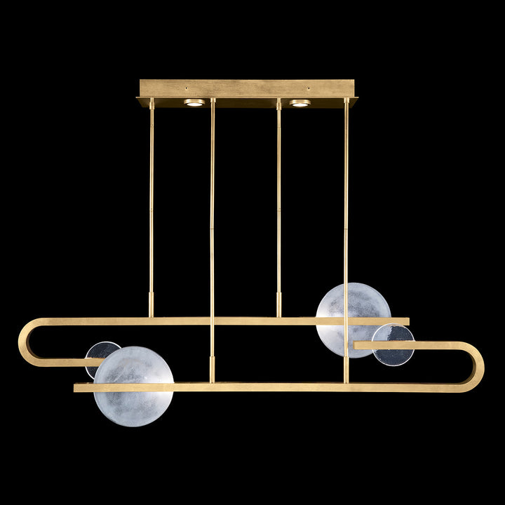 Fine Art Handcrafted Lighting Selene 65"W Pendant in Standard Gold Leaf (922840-3ST)