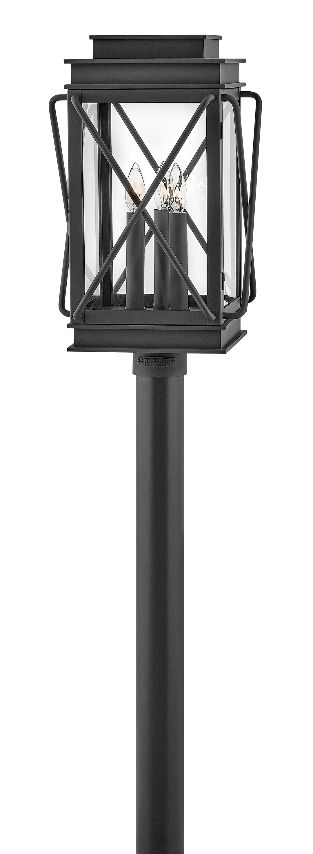 Hinkley Montecito Outdoor Post Mount Lantern Large Post Mount Lantern Museum Black 11191MB