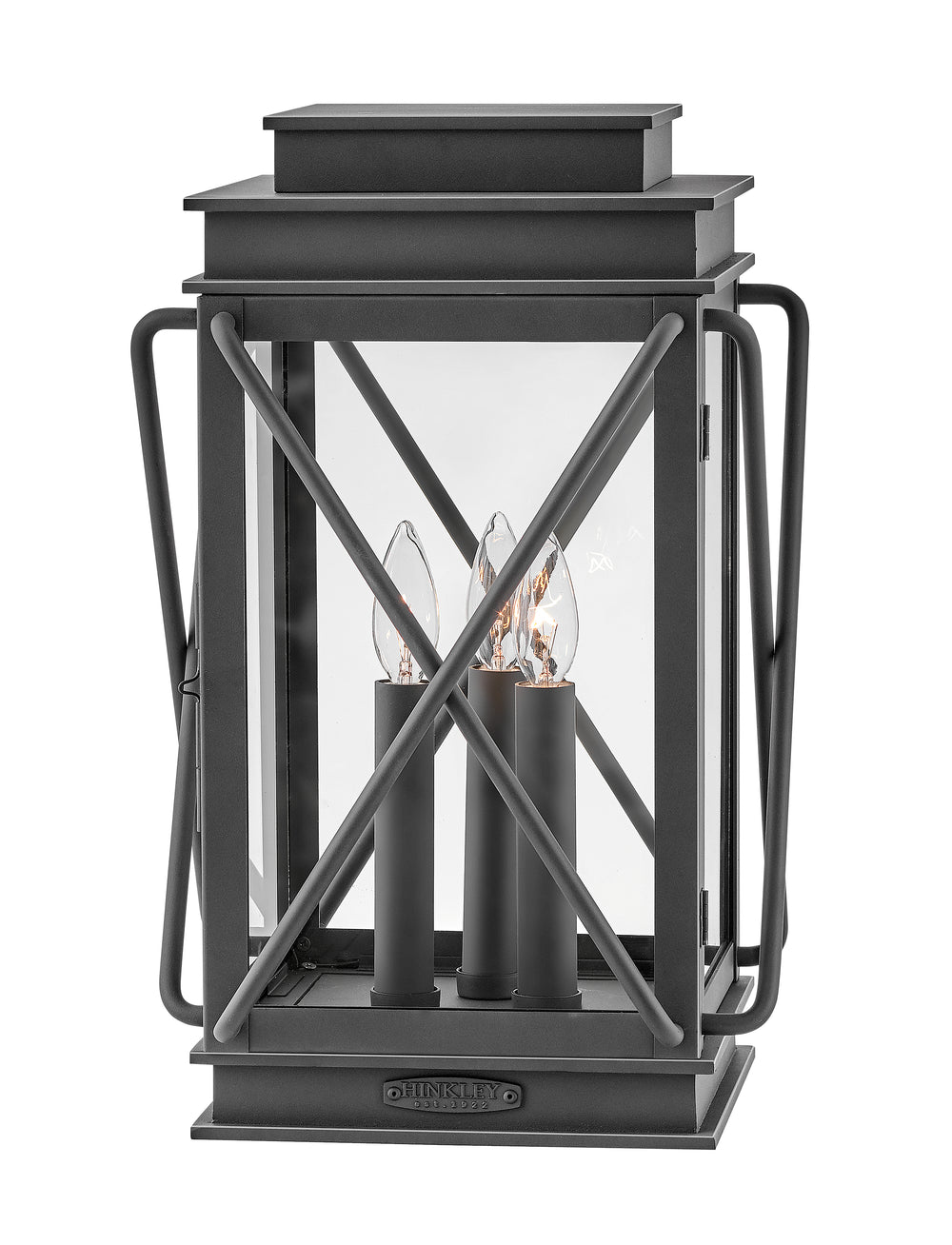 Hinkley Montecito Outdoor Pier Mount Lantern Medium Pier Mount Lantern Museum Black 11197MB