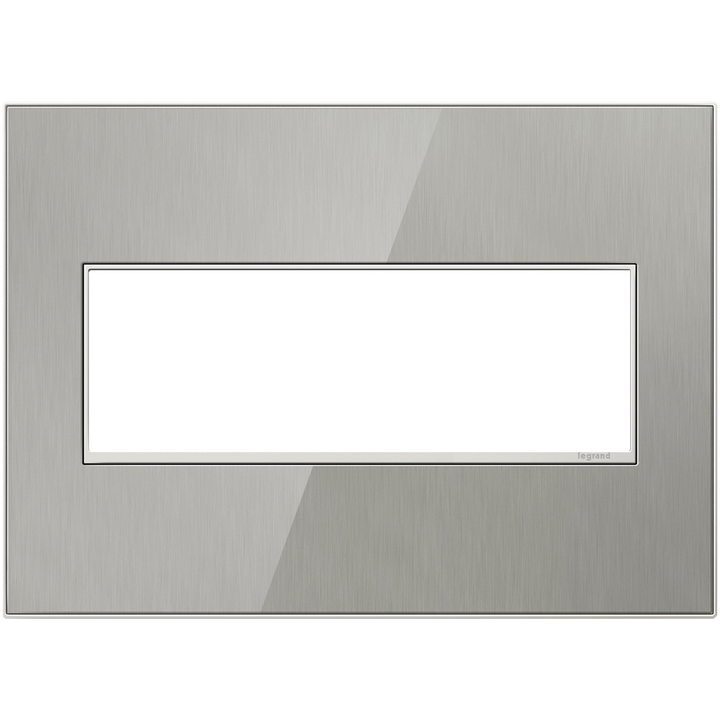 Legrand adorne Brushed Stainless 3-Gang wall plate