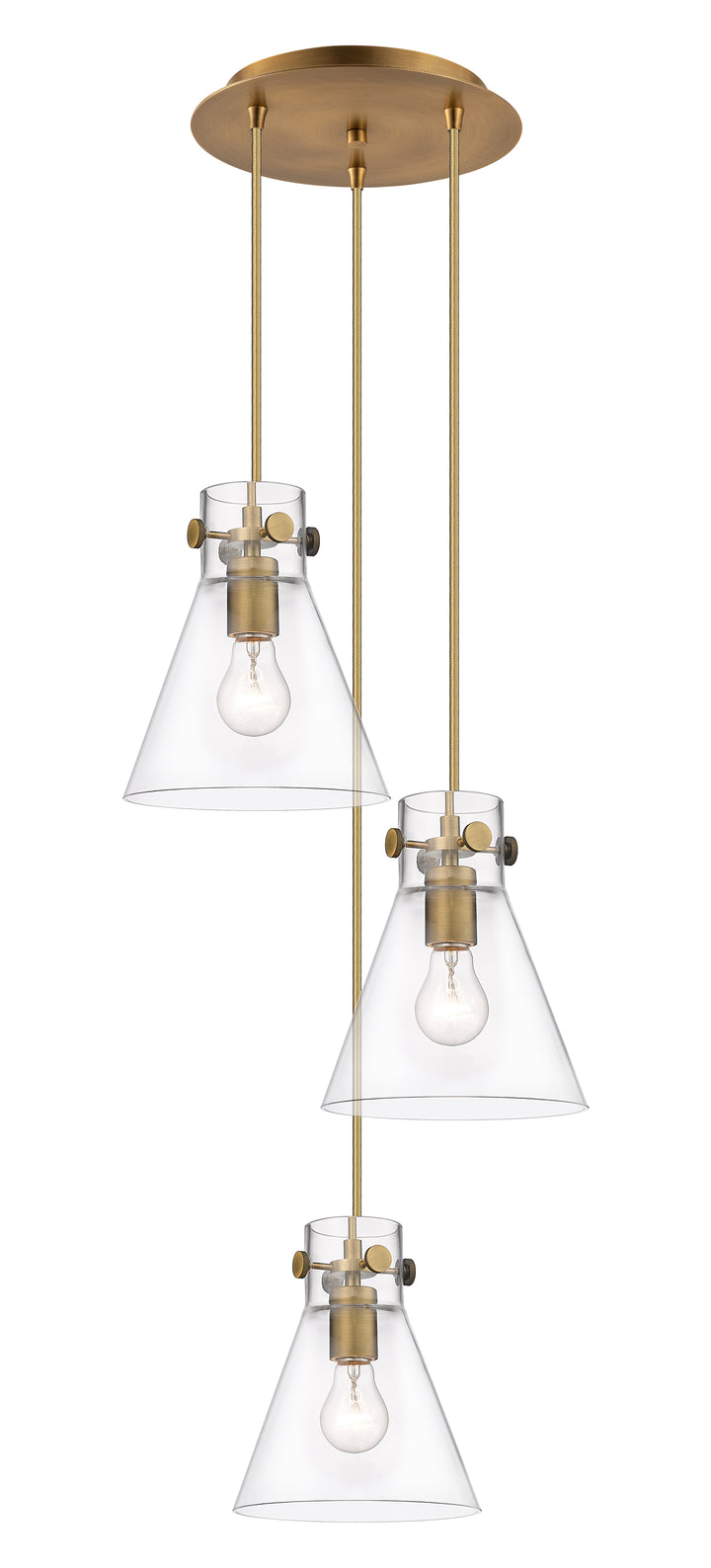 Innovations Lighting Newton Cone 8" Multi Pendant - Brushed Brass