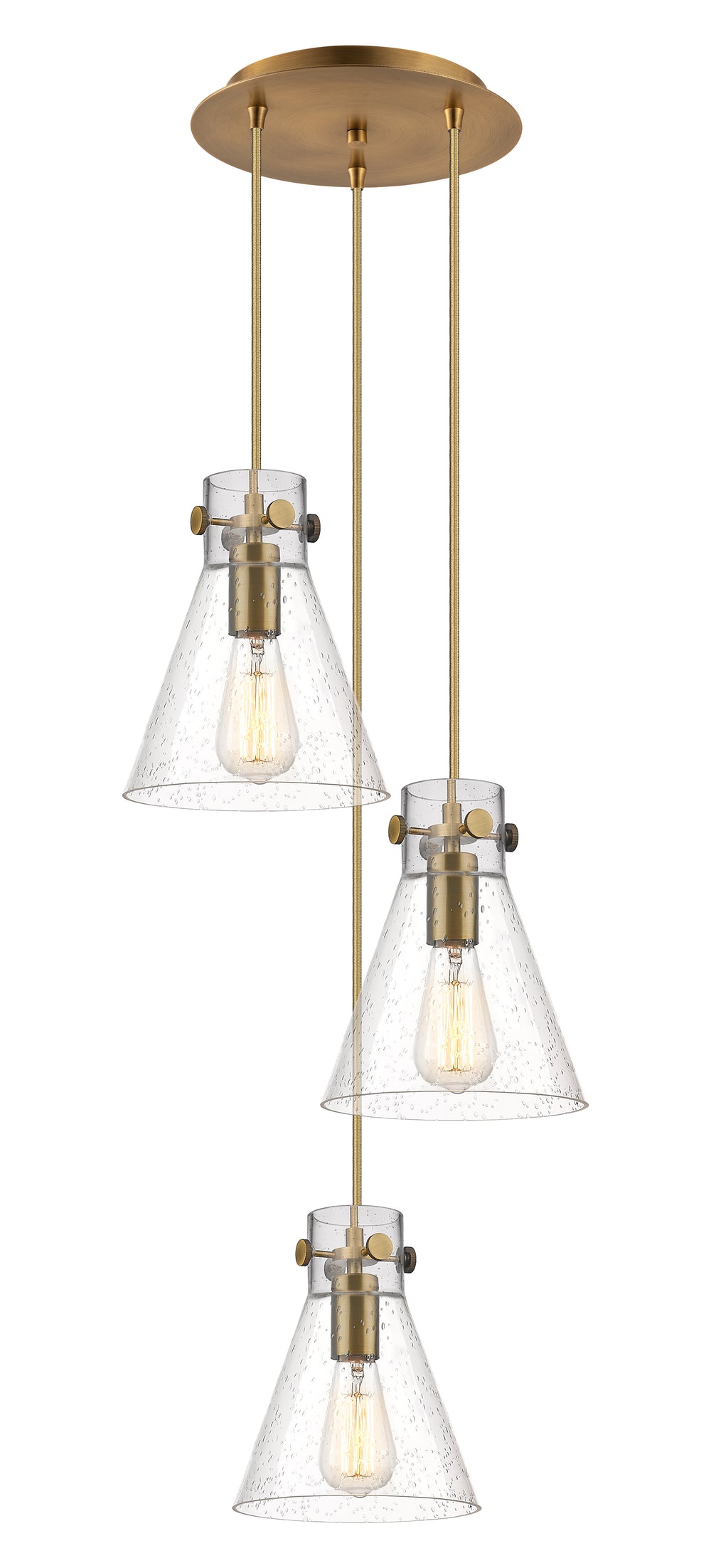 Innovations Lighting Newton Cone 8" Multi Pendant - Brushed Brass