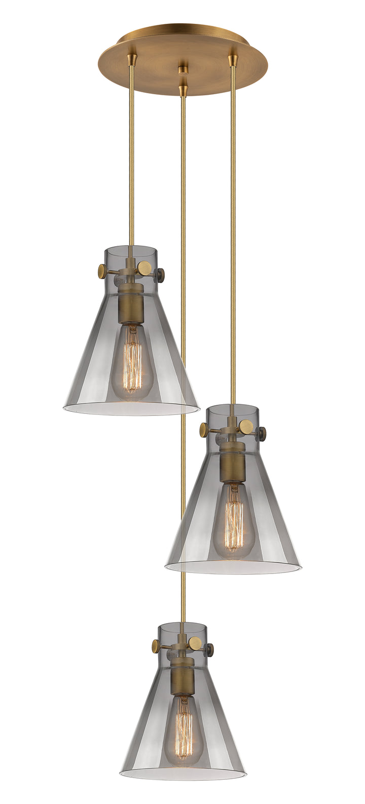 Innovations Lighting Newton Cone 8" Multi Pendant - Brushed Brass