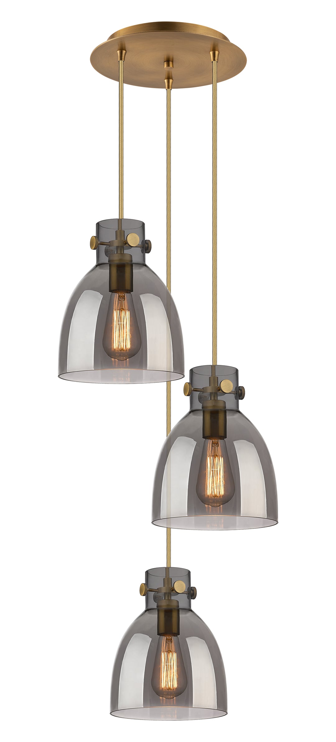 Innovations Lighting Newton Bell 8" Multi Pendant - Brushed Brass Pendants Innovations Lighting   