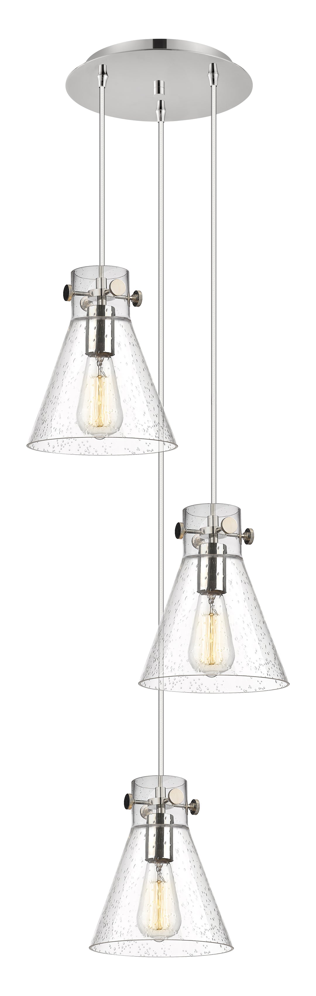 Innovations Lighting Newton Cone 8" Multi Pendant - Polished Nickel