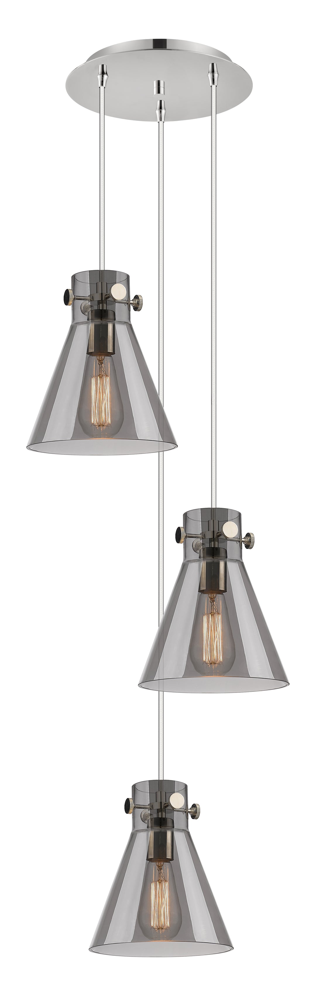 Innovations Lighting Newton Cone 8" Multi Pendant - Polished Nickel