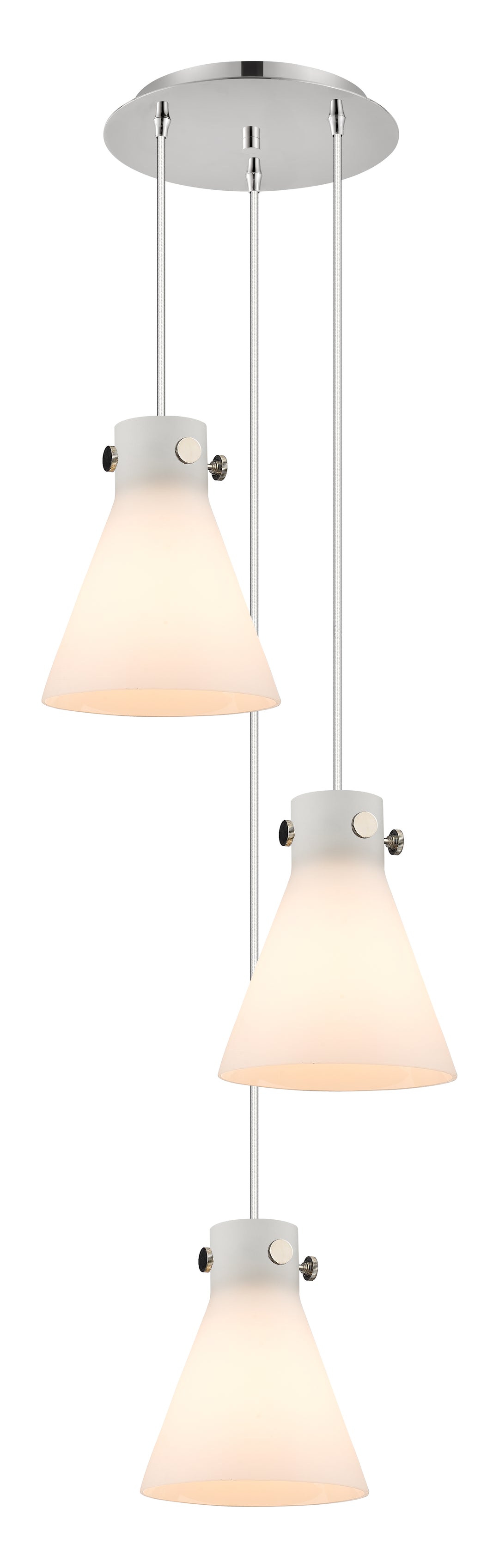 Innovations Lighting Newton Cone 8" Multi Pendant - Polished Nickel Pendants Innovations Lighting   