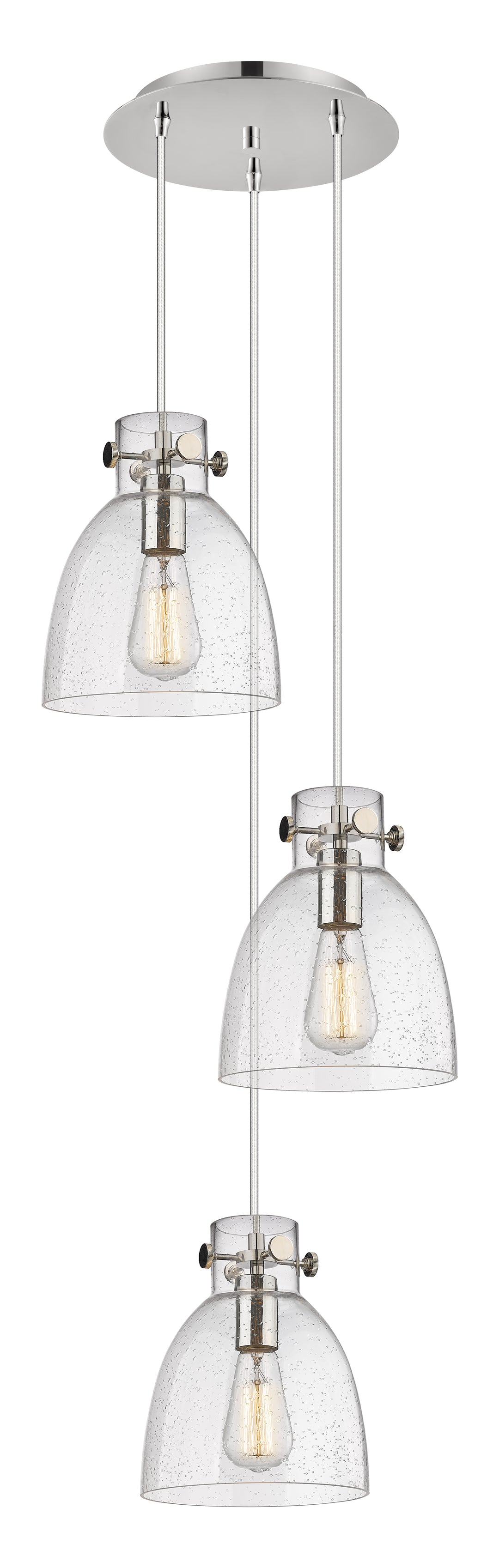 Innovations Lighting Newton Bell 8" Multi Pendant - Polished Nickel Pendants Innovations Lighting   