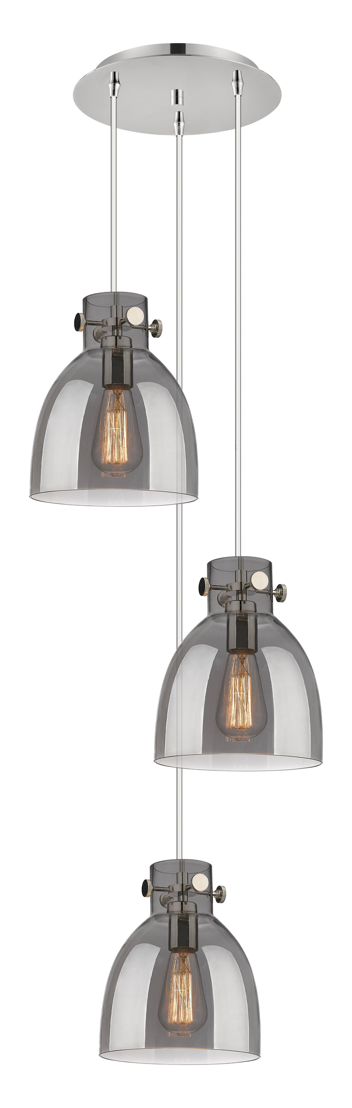 Innovations Lighting Newton Bell 8" Multi Pendant - Polished Nickel Pendants Innovations Lighting   