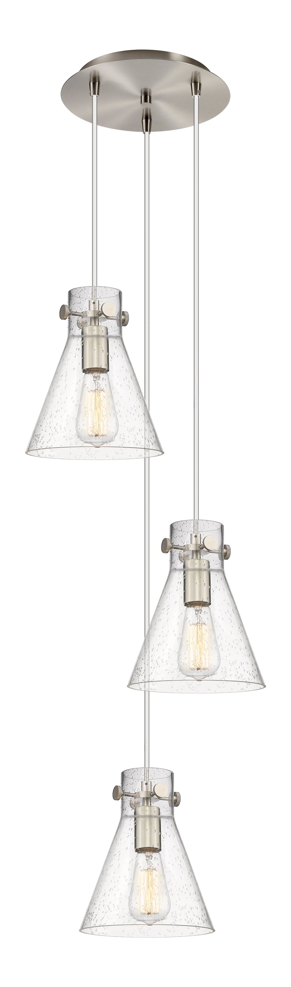 Innovations Lighting Newton Cone 8" Multi Pendant - Brushed Satin Nickel Pendants Innovations Lighting   