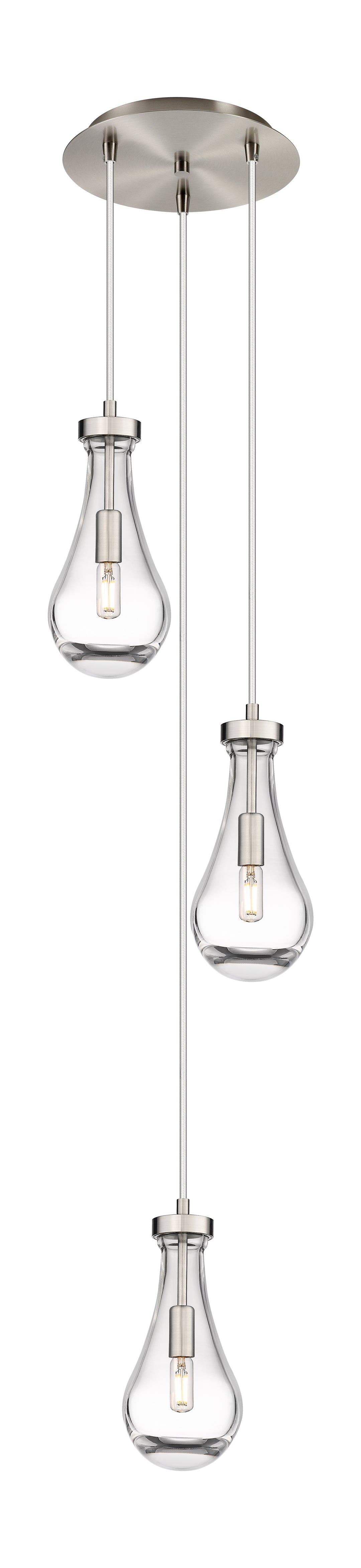 Innovations Lighting Owego 5" Multi Pendant - Brushed Satin Nickel Pendants Innovations Lighting Clear ; Glass Type: Clear  