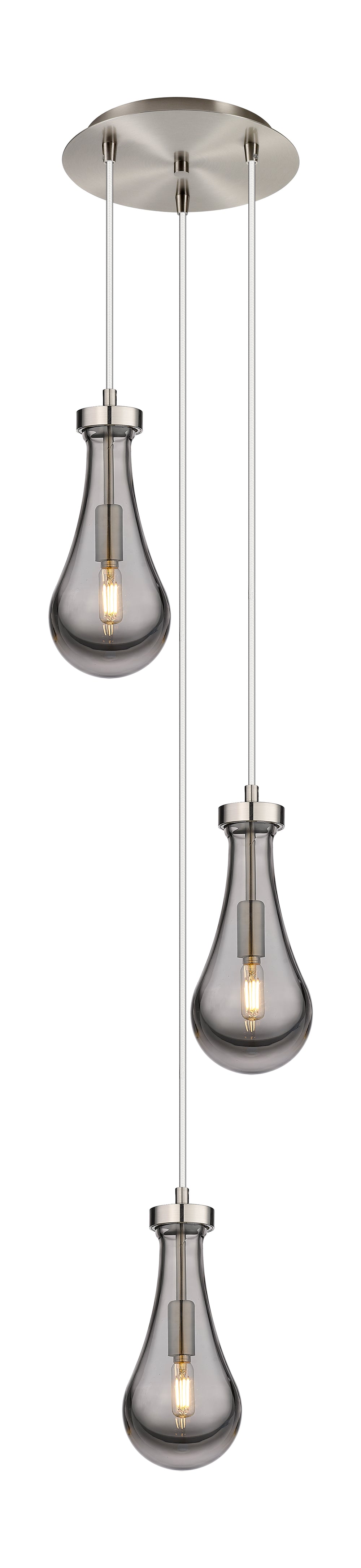 Innovations Lighting Owego 5" Multi Pendant - Brushed Satin Nickel Pendants Innovations Lighting Light Smoke ; Glass Type: Smoked  