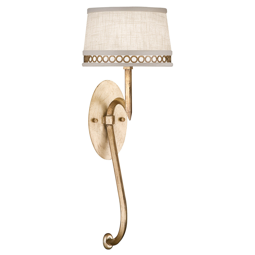 Fine Art Handcrafted Lighting Allegretto 22"H Sconce in Gold Leaf with Brown Highlights w/White Linen Shade (784650-2ST)