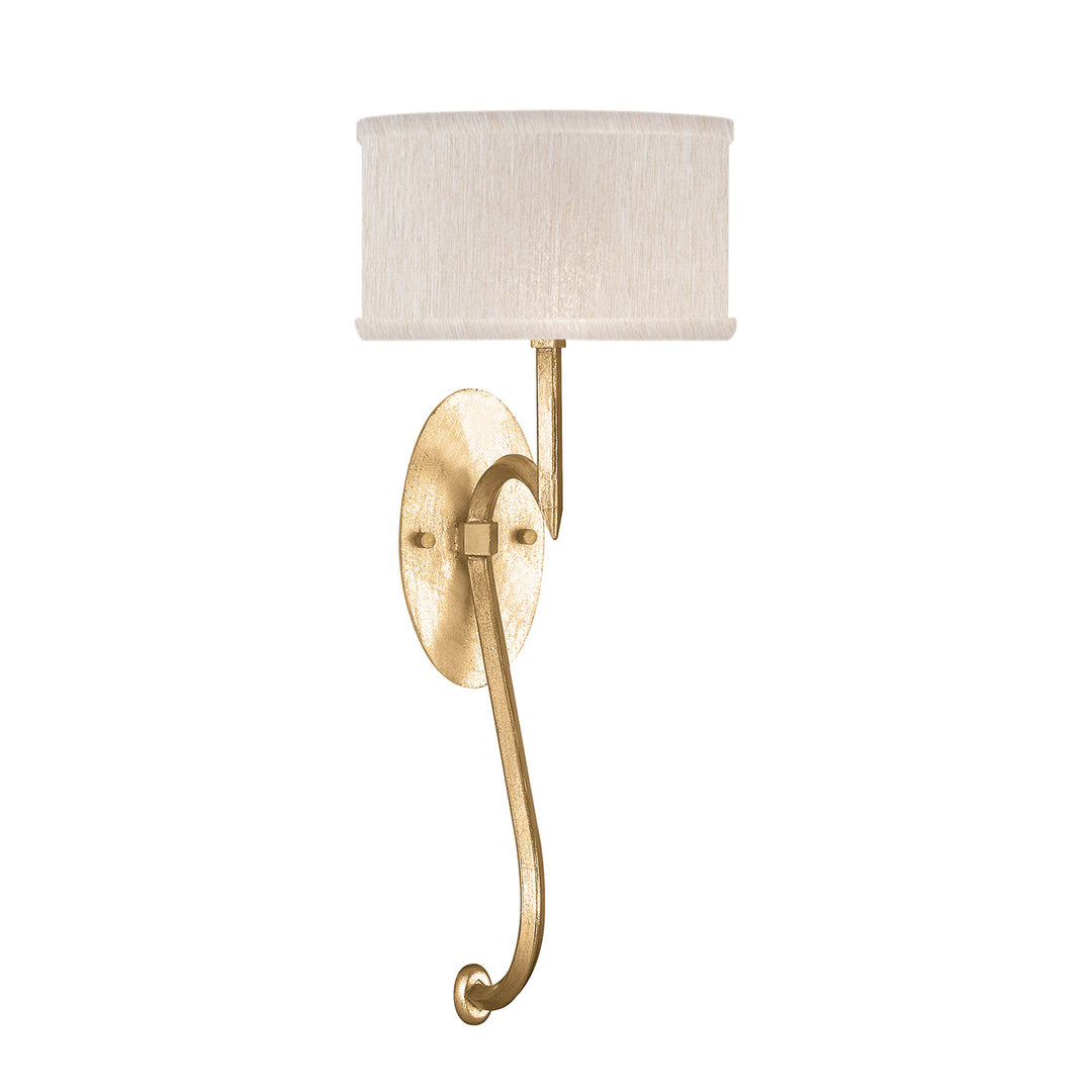 Fine Art Handcrafted Lighting Allegretto 22"H Sconce in Standard Gold Leaf w/Champagne Fabric Shades (784650-SF33)