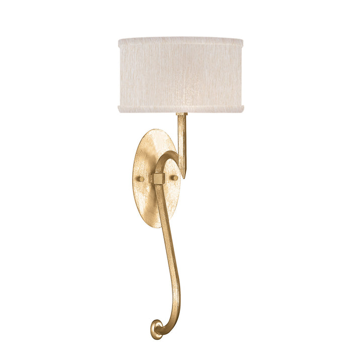Fine Art Handcrafted Lighting Allegretto 22"H Sconce in Standard Gold Leaf w/Champagne Fabric Shades (784650-SF33)