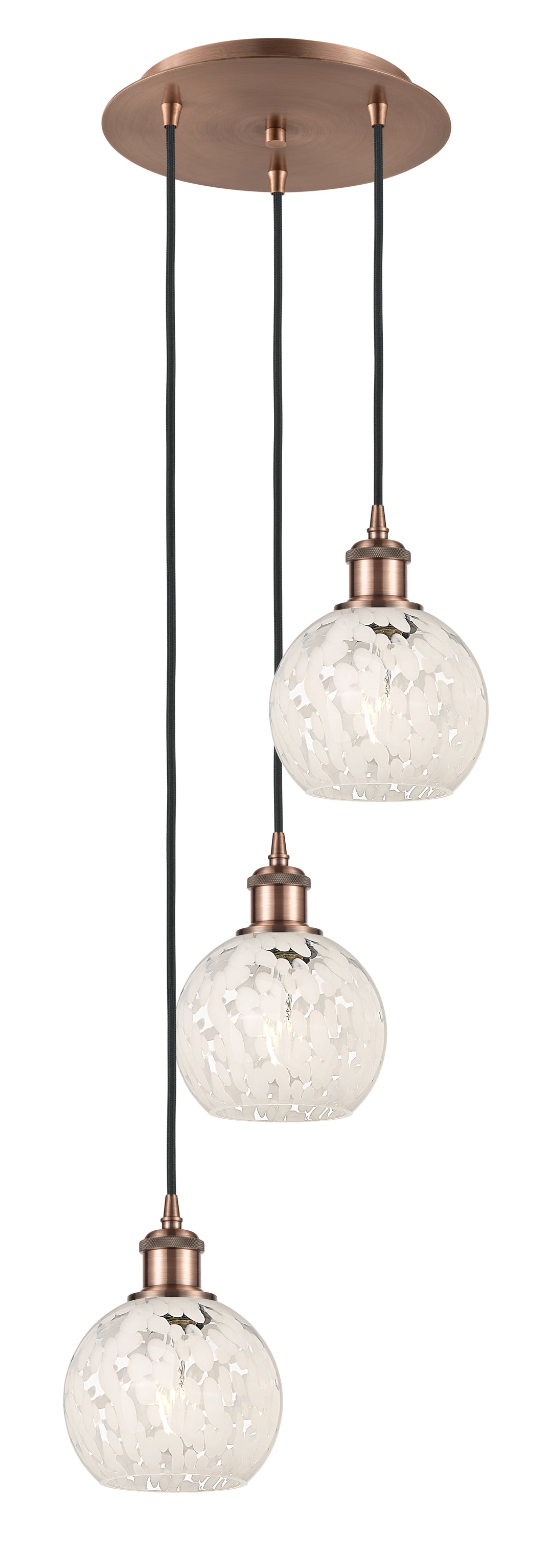 Innovations Lighting White Mouchette 6" Multi Pendant - Antique Copper