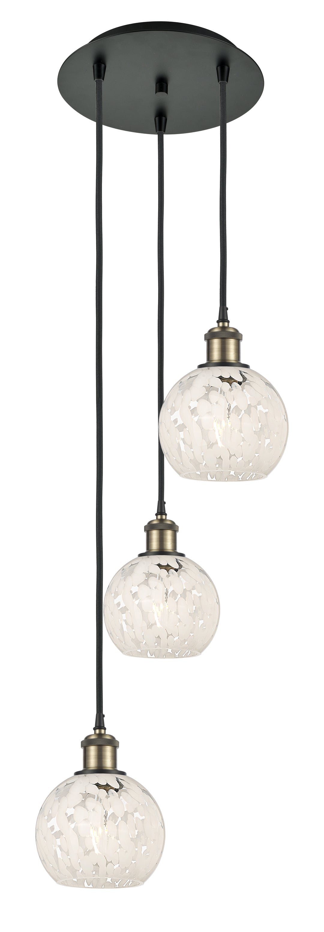 Innovations Lighting White Mouchette 6" Multi Pendant - Black Antique Brass