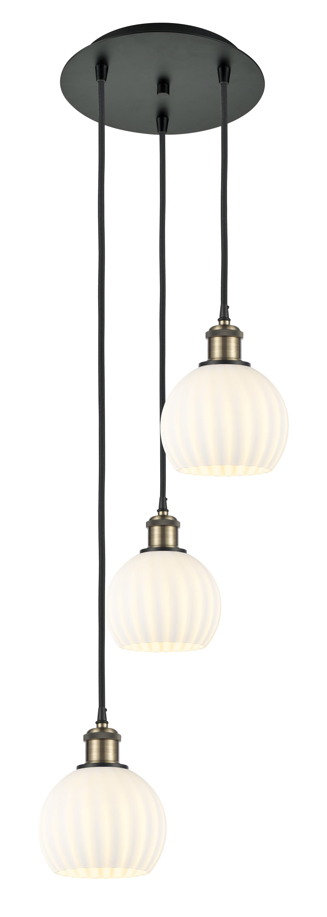 Innovations Lighting White Venetian 6" Multi Pendant - Black Antique Brass