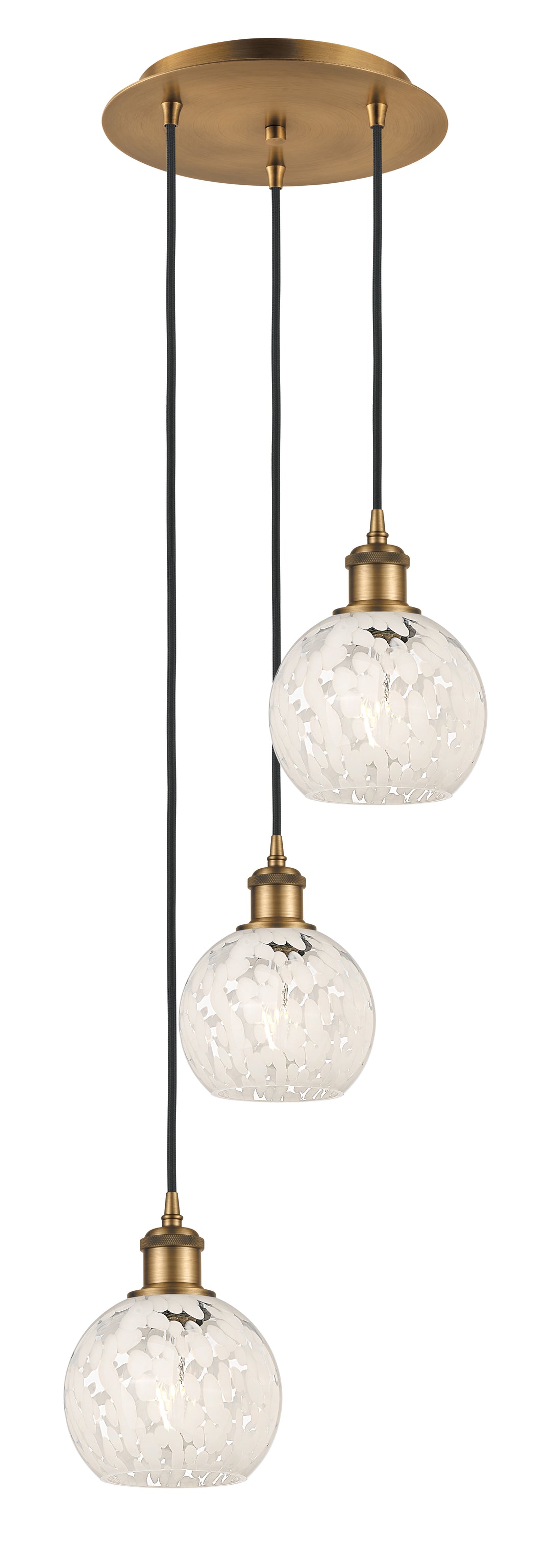 Innovations Lighting White Mouchette 6" Multi Pendant - Brushed Brass Pendants Innovations Lighting White Mouchette ; Glass Type: White  