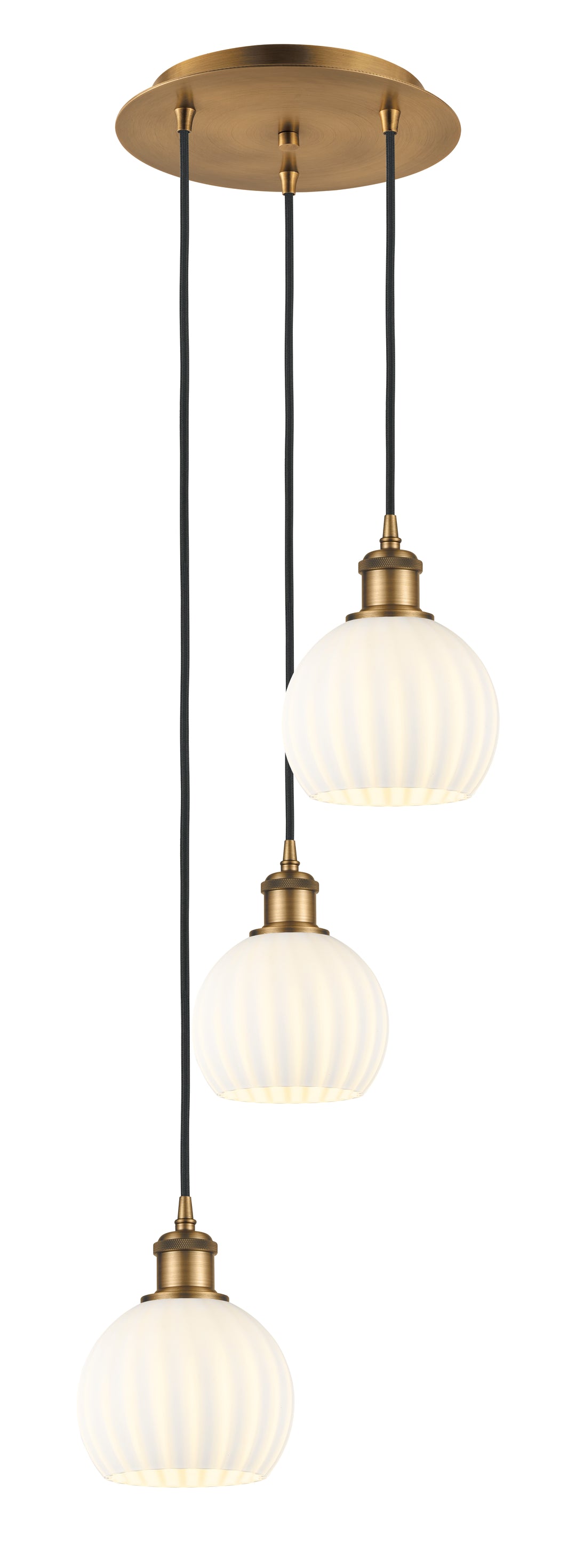 Innovations Lighting White Venetian 6" Multi Pendant - Brushed Brass Pendants Innovations Lighting White Venetian ; Glass Type: White  