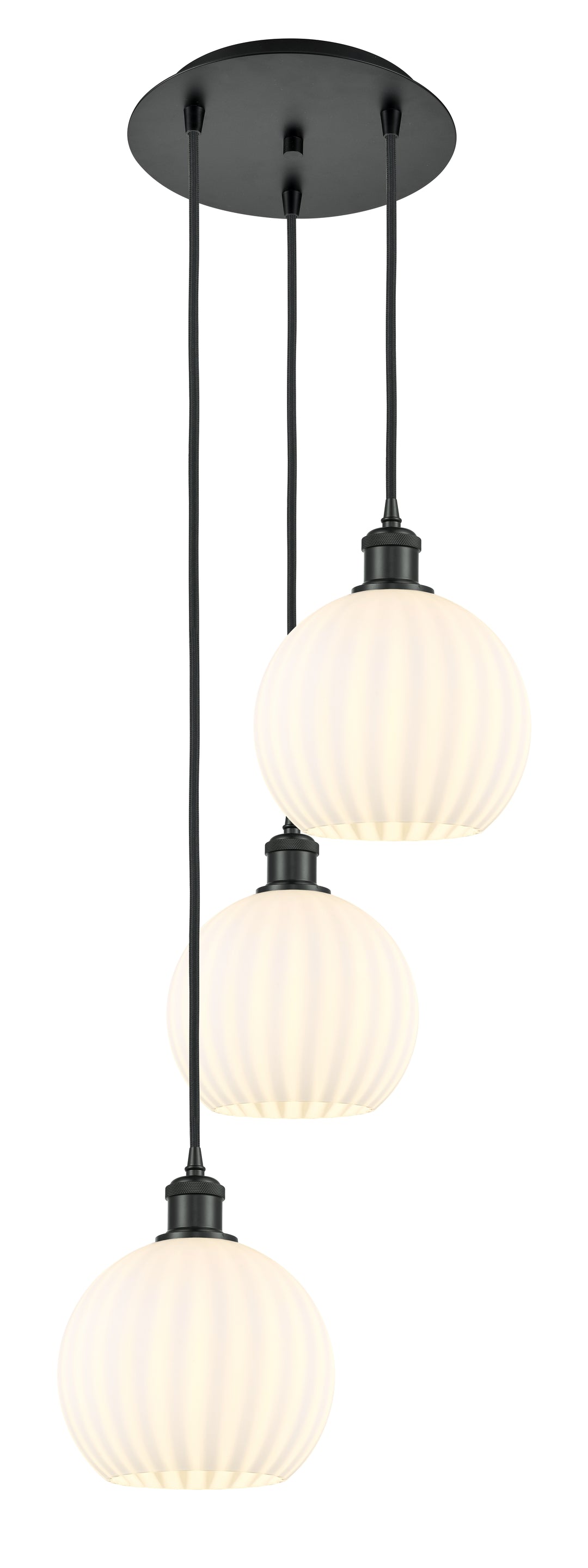 Innovations Lighting White Venetian 8" Multi Pendant - Matte Black