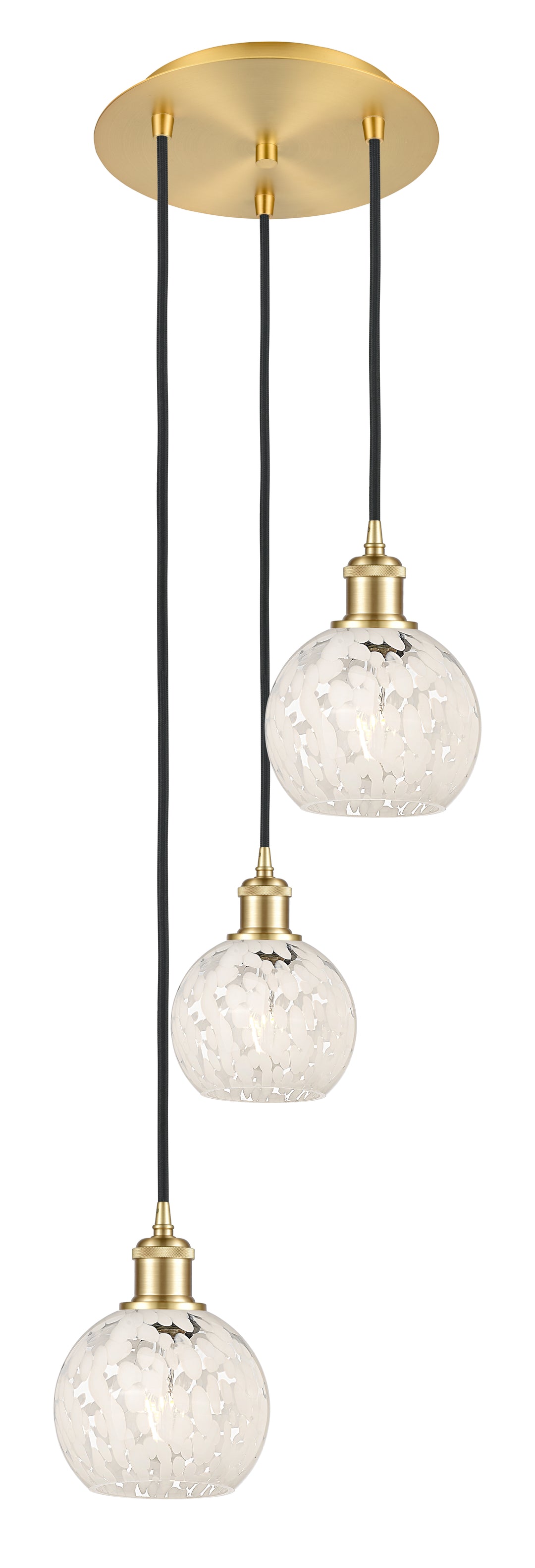 Innovations Lighting White Mouchette 6" Multi Pendant - Satin Gold