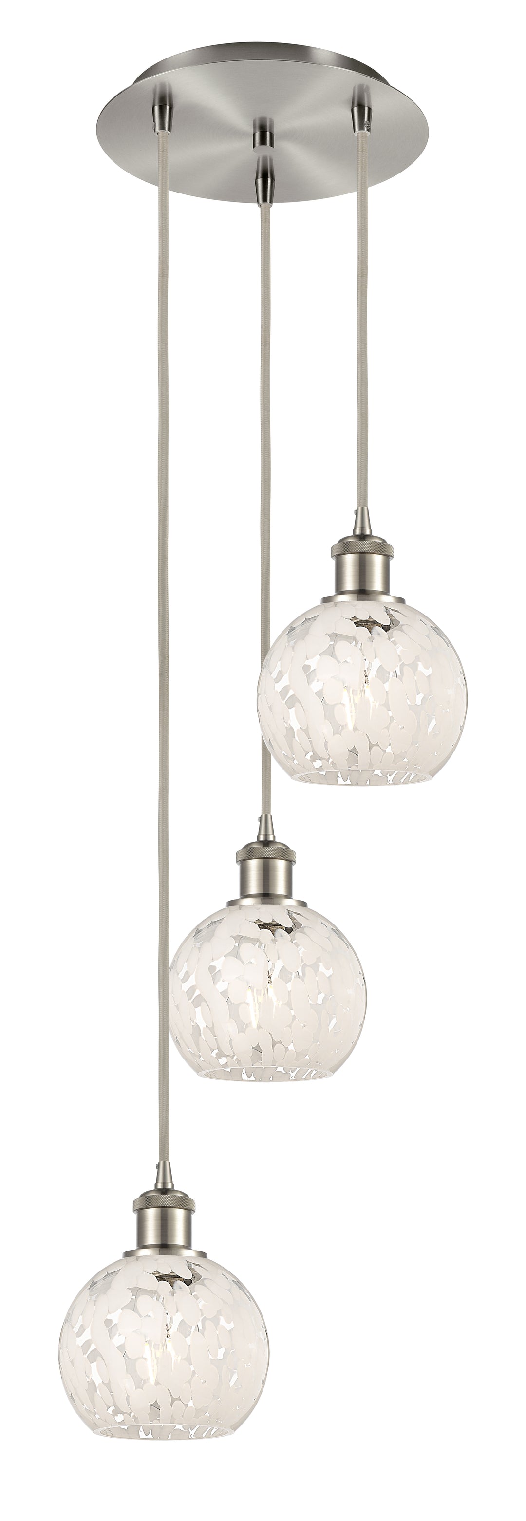 Innovations Lighting White Mouchette 6" Multi Pendant - Brushed Satin Nickel