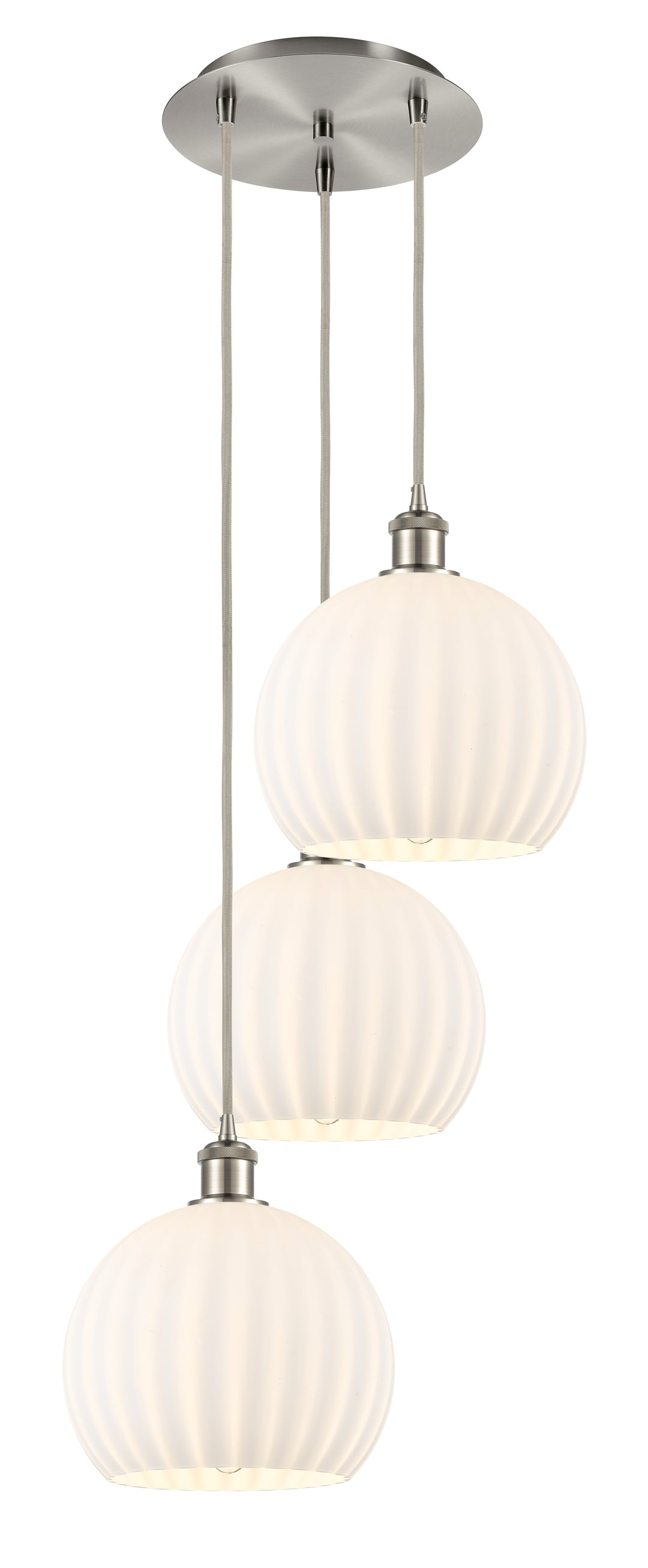 Innovations Lighting White Venetian 10" Multi Pendant - Brushed Satin Nickel