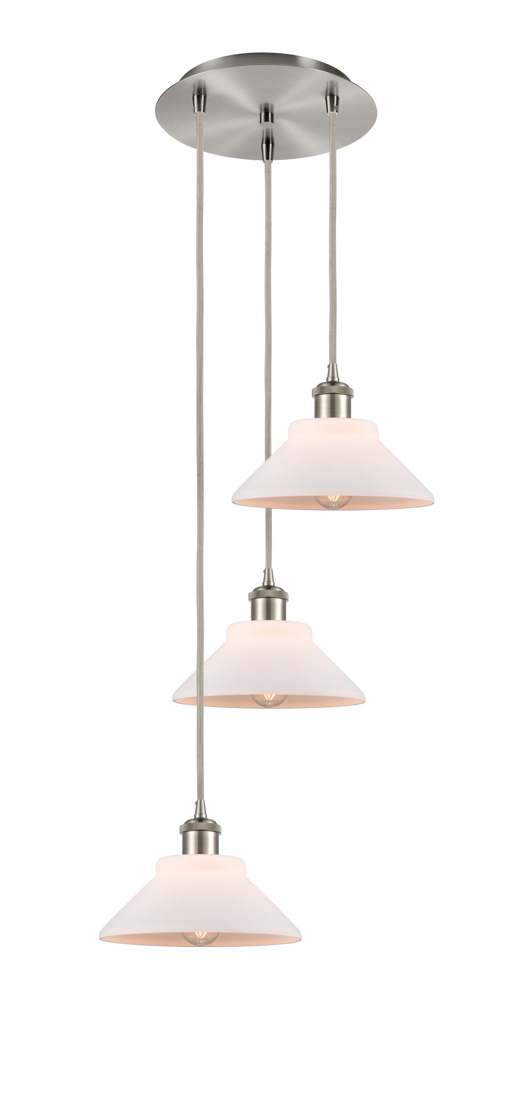 Innovations Lighting Orwell 9" Multi Pendant - Brushed Satin Nickel Pendants Innovations Lighting Matte White ; Glass Type: White  