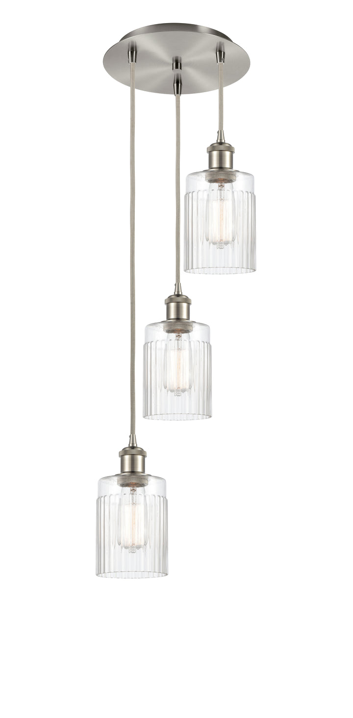 Innovations Lighting Hadley 5" Multi Pendant - Brushed Satin Nickel Pendants Innovations Lighting Clear ; Glass Type: Clear; Ribbed  