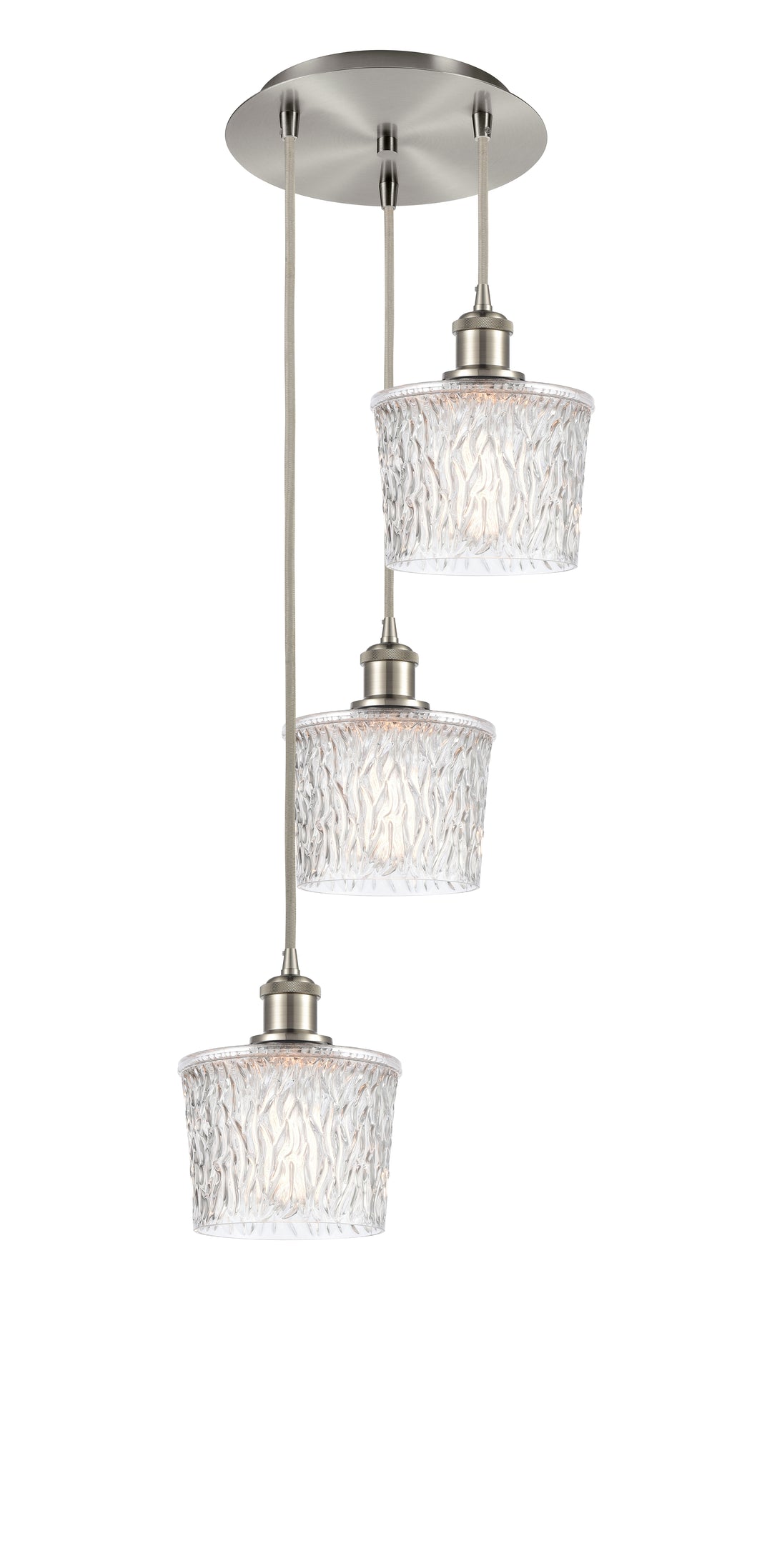 Innovations Lighting Niagara 6.5" Multi Pendant - Brushed Satin Nickel Pendants Innovations Lighting Clear ; Glass Type: Transparent; Textured  