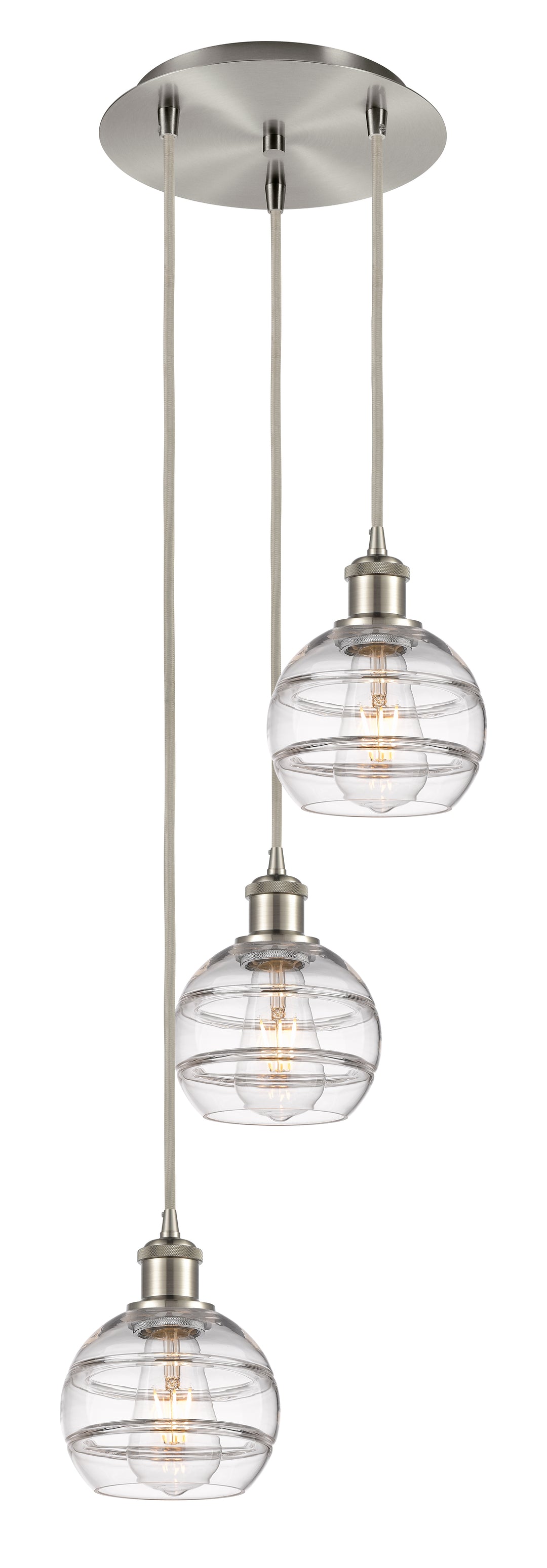 Innovations Lighting Rochester 6" Multi Pendant - Brushed Satin Nickel Pendants Innovations Lighting Clear ; Glass Type: Clear  