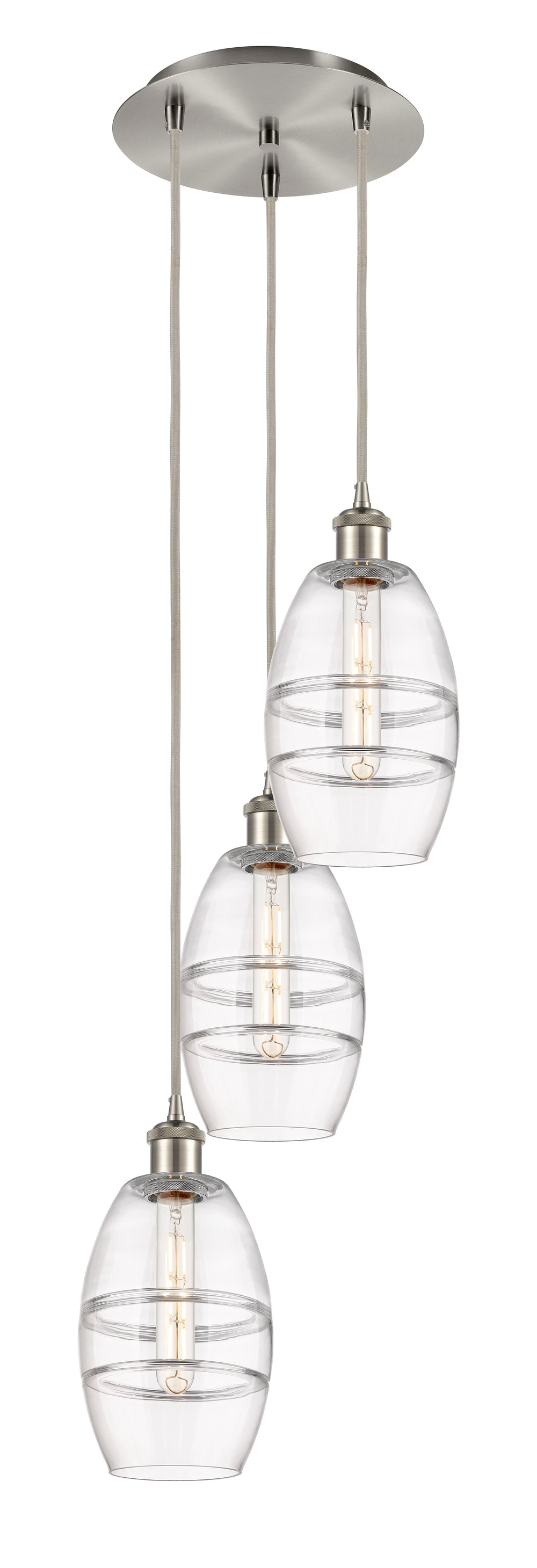 Innovations Lighting Vaz 6" Multi Pendant - Brushed Satin Nickel Pendants Innovations Lighting Clear ; Glass Type: Clear  