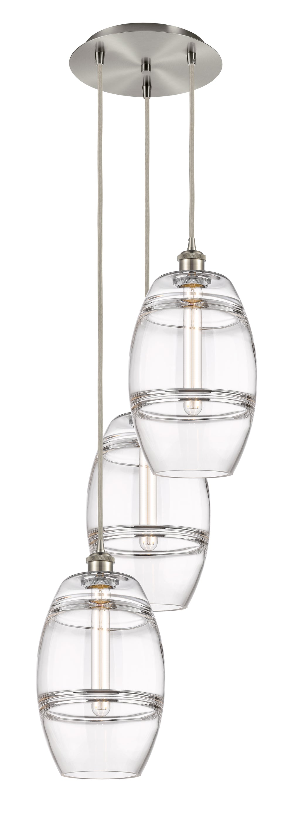 Innovations Lighting Vaz 8" Multi Pendant - Brushed Satin Nickel Pendants Innovations Lighting Clear ; Glass Type: Clear  