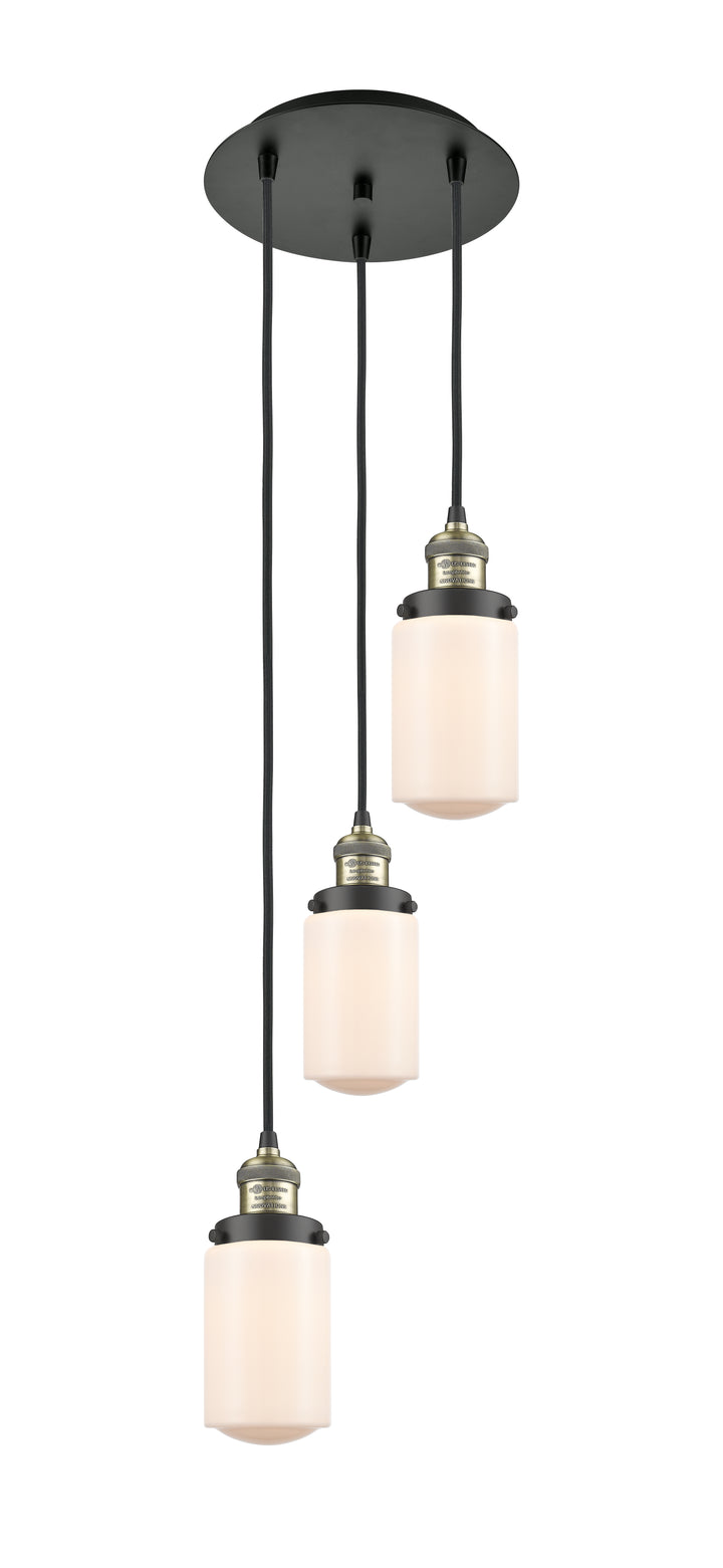 Innovations Lighting Dover 4.5" Multi Pendant - Black Antique Brass Pendants Innovations Lighting Matte White ; Glass Type: Frosted  