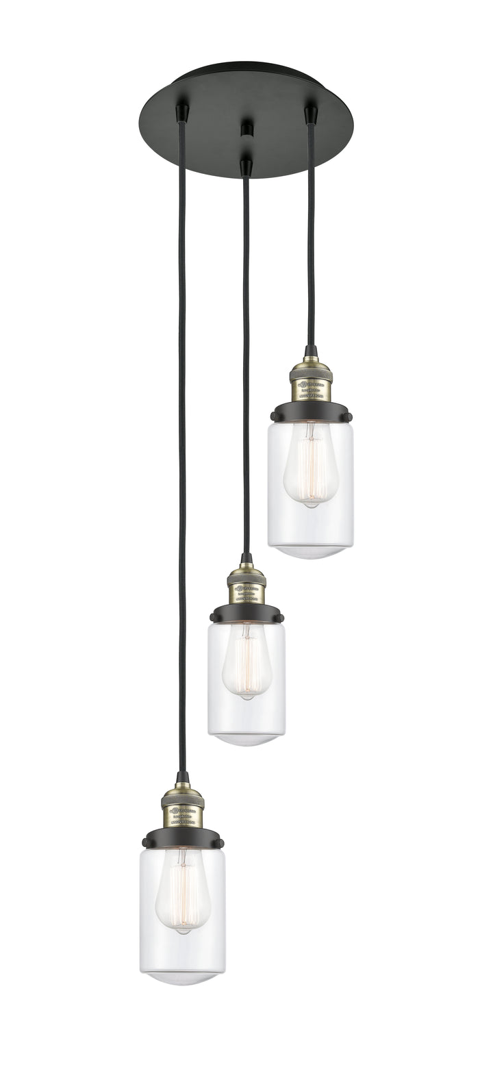 Innovations Lighting Dover 4.5" Multi Pendant - Black Antique Brass Pendants Innovations Lighting Clear ; Glass Type: Transparent  