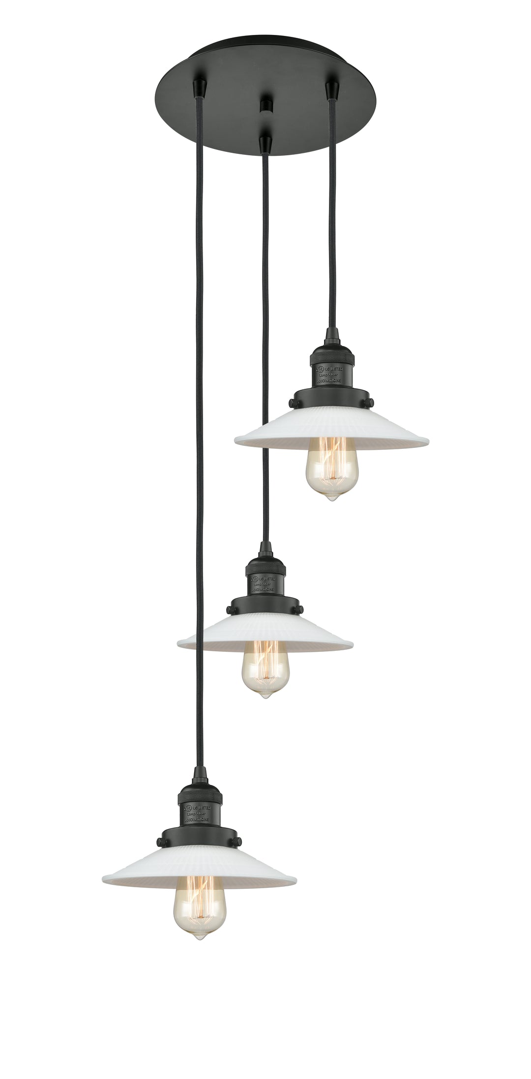 Innovations Lighting Halophane 9" Multi Pendant - Matte Black Pendants Innovations Lighting Matte White Halophane ; Glass Type: Frosted  