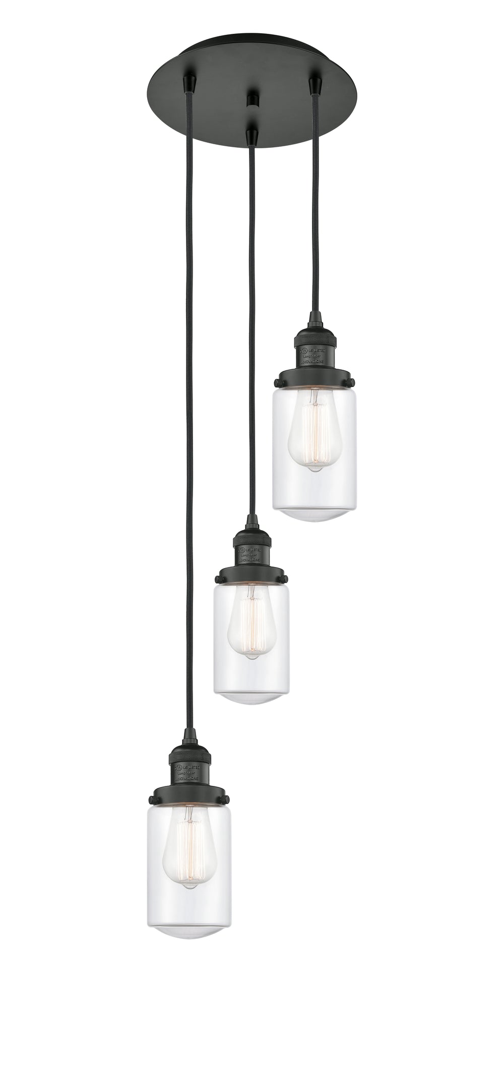 Innovations Lighting Dover 4.5" Multi Pendant - Matte Black Pendants Innovations Lighting Clear ; Glass Type: Transparent  