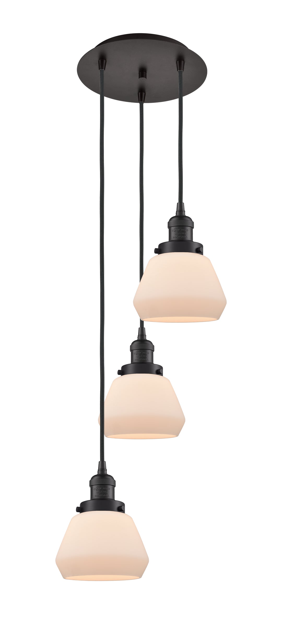 Innovations Lighting Fulton 7" Multi Pendant - Oil Rubbed Bronze Pendants Innovations Lighting Matte White ; Glass Type: Frosted  