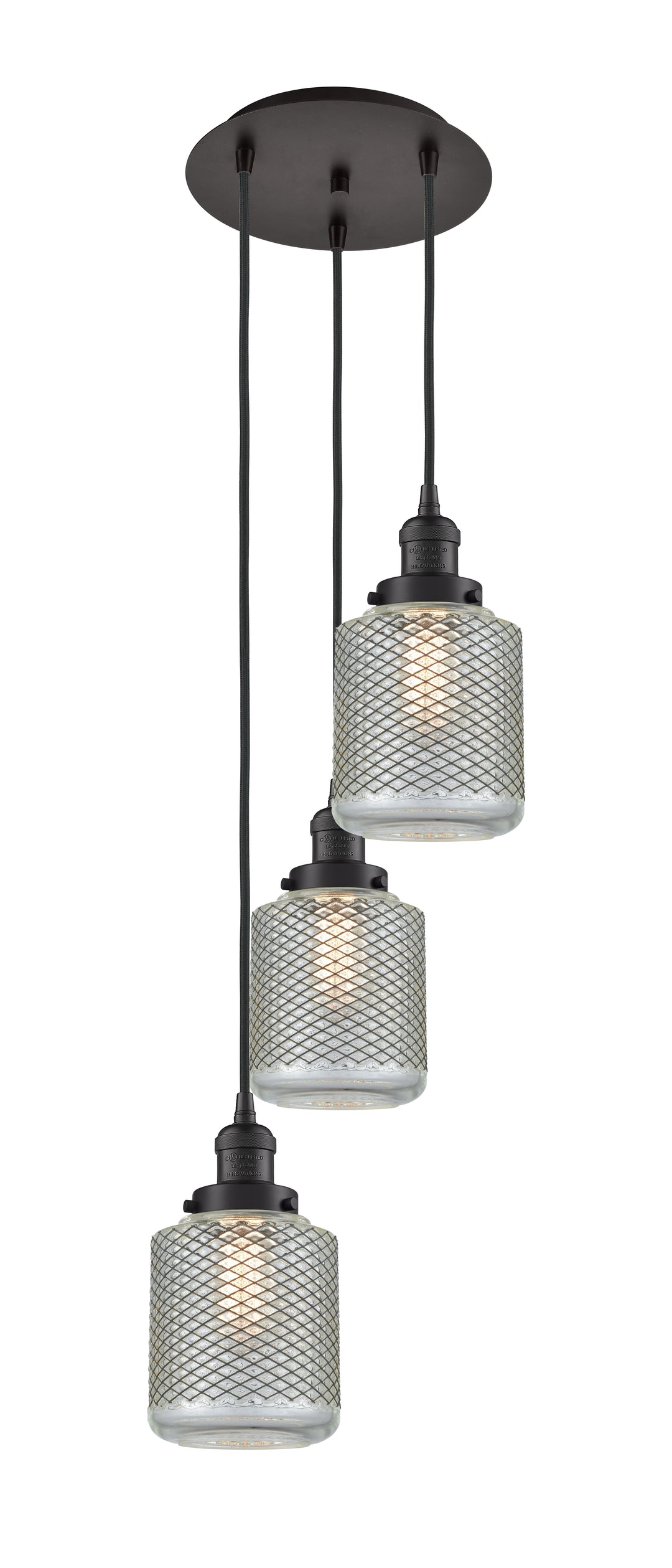 Innovations Lighting Stanton 6" Multi Pendant - Oil Rubbed Bronze Pendants Innovations Lighting Clear Wire Mesh ; Glass Type: Transparent  